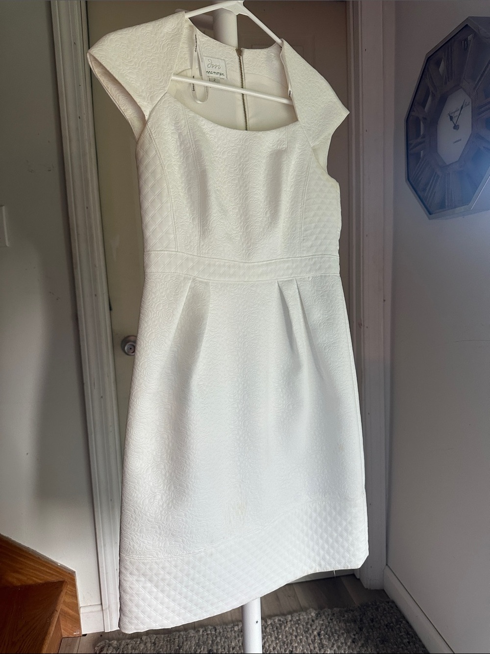 Donna  Morgan Quilted White Dress